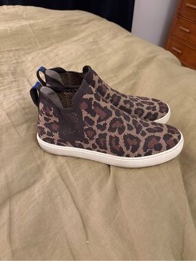 Rothy's Leopard Print Slip-On Sneakers - Black & Brown